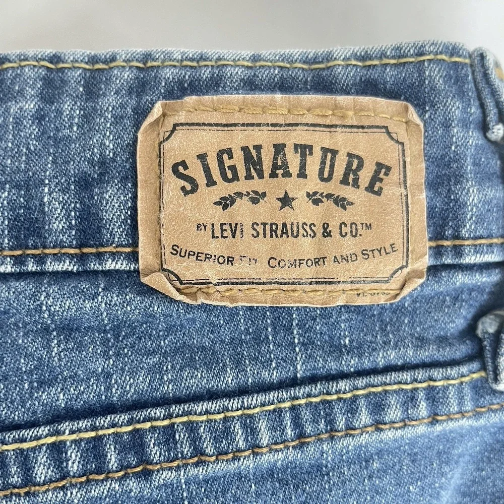 Levi's Signature Jeans At Waist Bootcut Womens 16 Long  Blue Denim High Rise